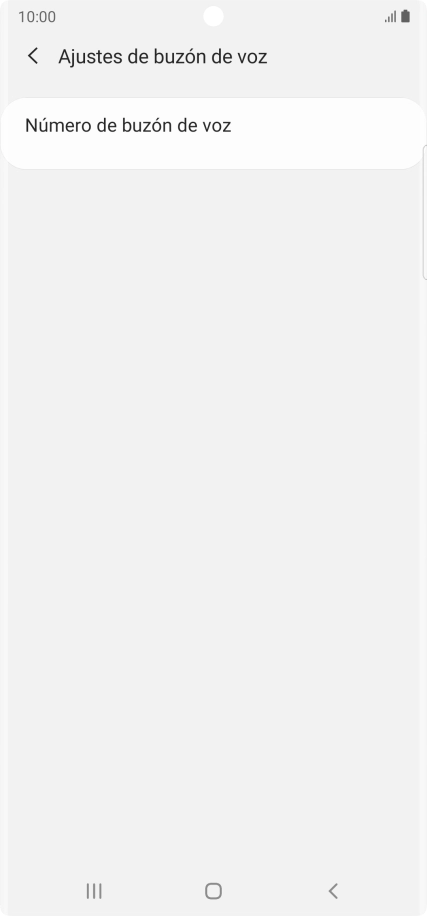 Pulsa Número de buzón de voz.