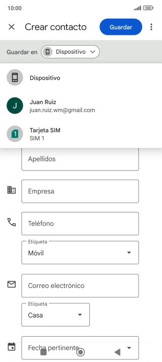 Pulsa Dispositivo.