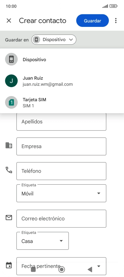 Pulsa Dispositivo.