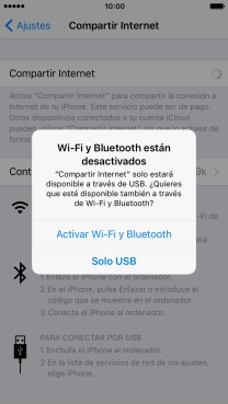 Pulsa Activar Wi-Fi y Bluetooth.