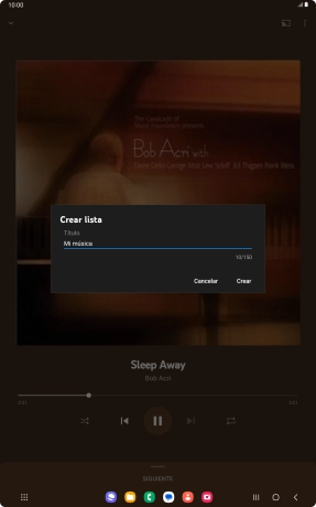 Introduce el nombre deseado de la lista de reproducción y pulsa Crear.