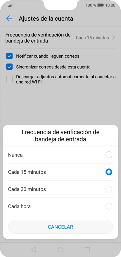 Pulsa el ajuste deseado.