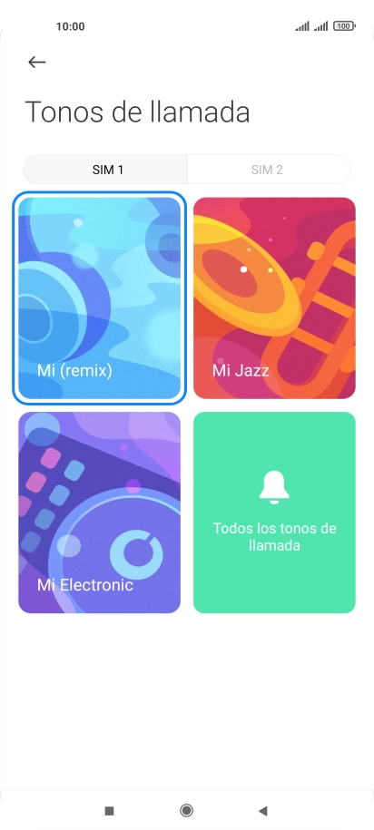 Pulsa la tarjeta SIM deseada.