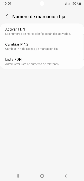Pulsa Activar FDN.