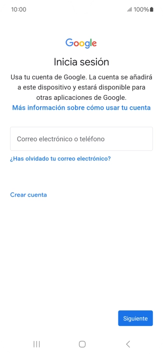 Si no tienes una cuenta de Google, pulsa Crear cuenta y sigue las indicaciones de la pantalla para ver cómo crear una cuenta nueva.