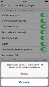 Si activas la función, pulsa Activar.