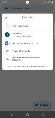 Pulsa la cuenta de correo electrónico deseada.