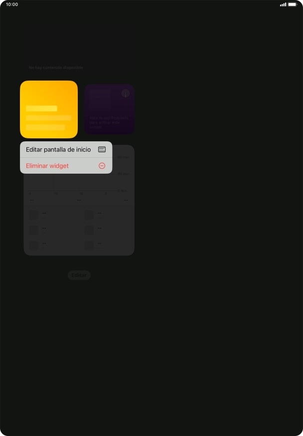 Pulsa Eliminar widget.