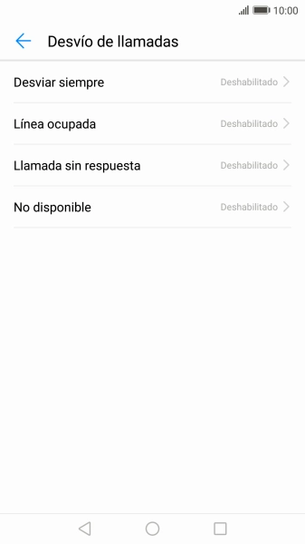 Pulsa el tipo de desvío deseado.