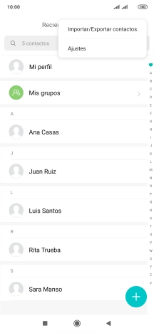 Pulsa Importar/Exportar contactos. Pulsa Importar/Exportar contactos.