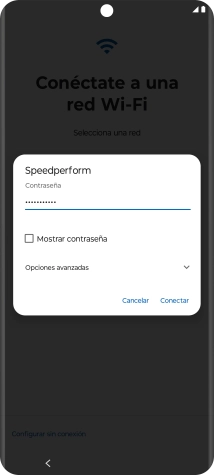 Introduce la contraseña de la red wifi y pulsa Conectar.