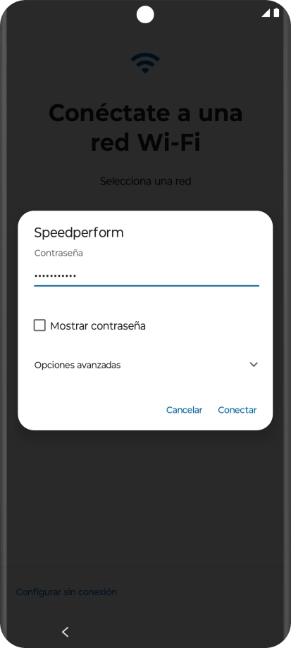 Introduce la contraseña de la red wifi y pulsa Conectar.