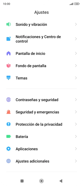 Pulsa Contraseñas y seguridad.