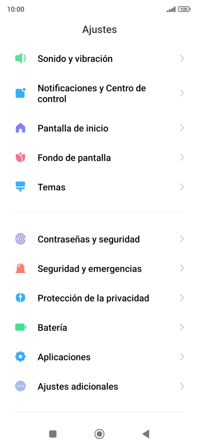 Pulsa Contraseñas y seguridad.