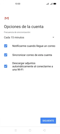 Si aparece en la pantalla esta imagen, tu cuenta de correo electrónico ha sido reconocida y configurada automáticamente. Sigue las indicaciones de la pantalla para introducir más información y terminar la configuración.