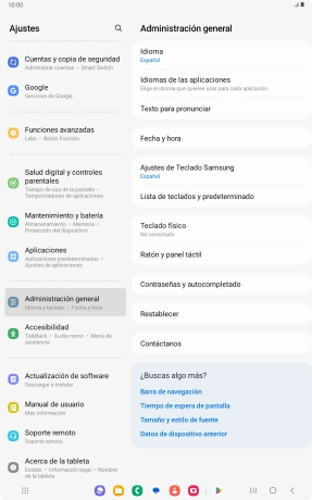 Pulsa Administración general.