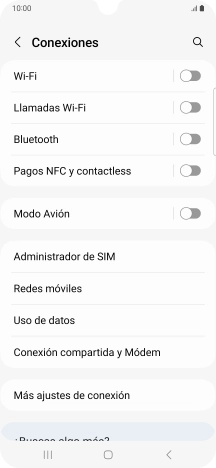 Pulsa Conexión compartida y Módem.