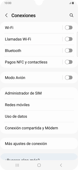 Pulsa Conexión compartida y Módem.