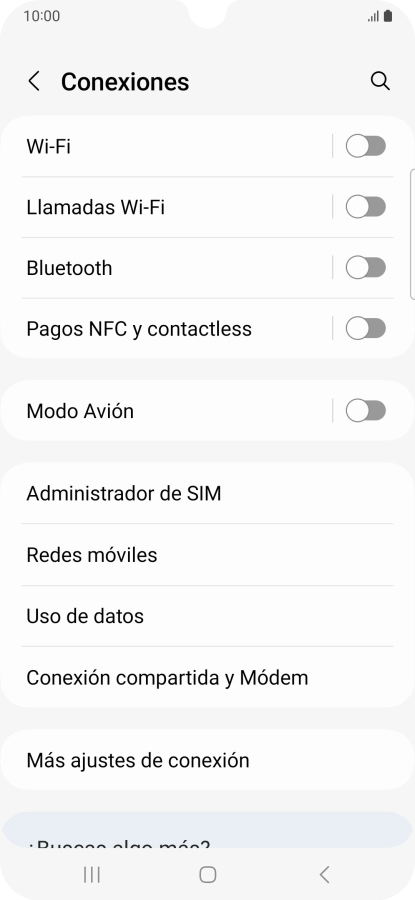 Pulsa Conexión compartida y Módem.