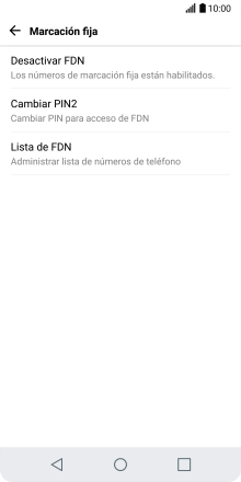 Pulsa Desactivar FDN.