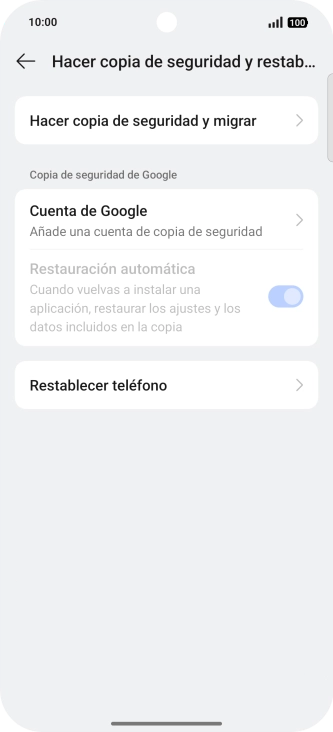Pulsa Restablecer teléfono.