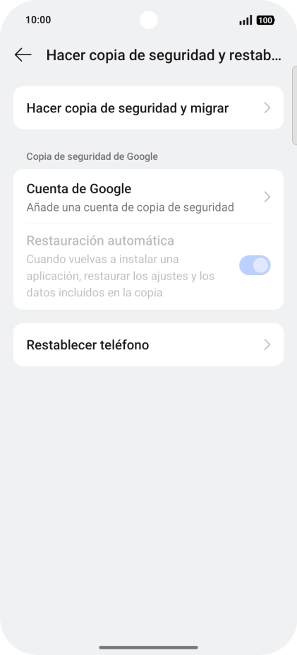 Pulsa Restablecer teléfono.