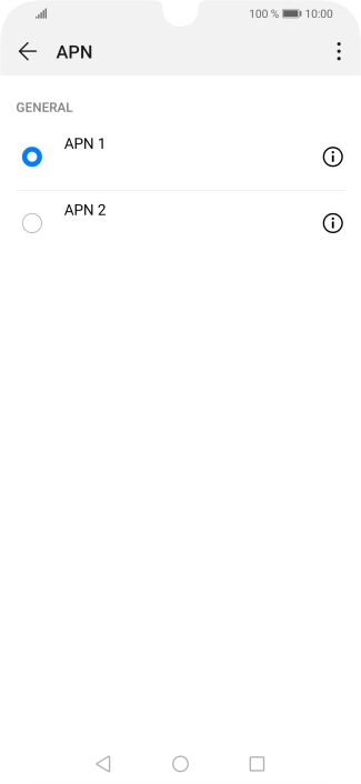 Pulsa en el campo junto a la conexión de datos para activarla.