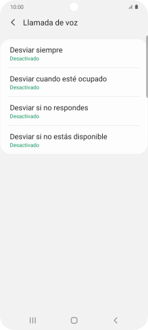 Pulsa el tipo de desvío deseado.