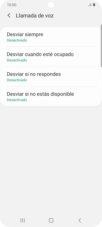 Pulsa el tipo de desvío deseado.