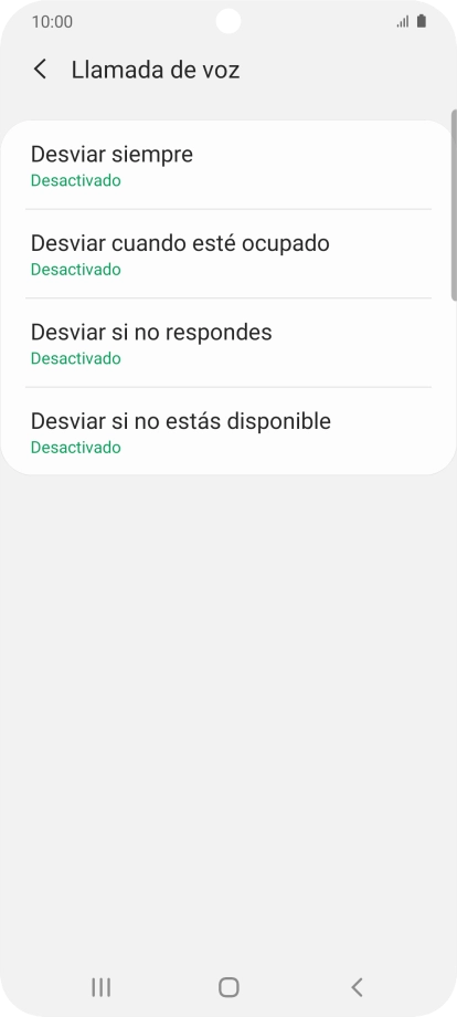 Pulsa el tipo de desvío deseado.