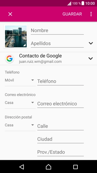 Pulsa Nombre e introduce el nombre.