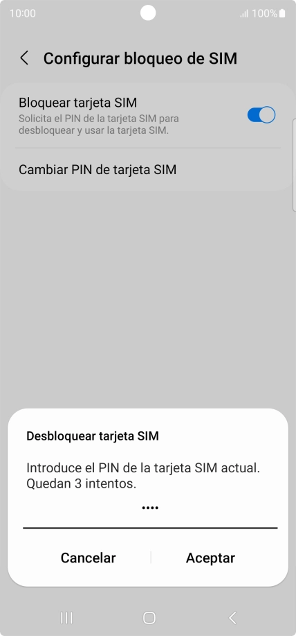 Introduce tu código PIN y pulsa Aceptar.