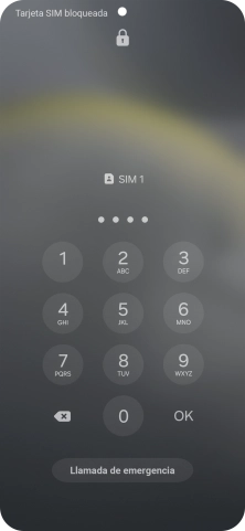 Si es necesario desbloquear la tarjeta SIM, introduce el código PIN y pulsa OK. Si es necesario desbloquear la tarjeta SIM, introduce el código PIN y pulsa OK.
