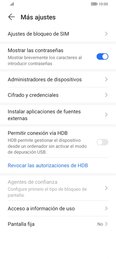 Pulsa Ajustes de bloqueo de SIM.