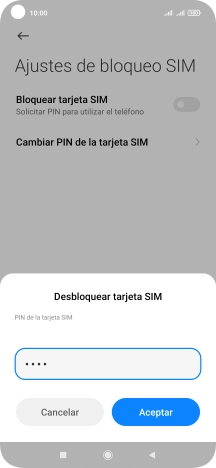 Introduce tu código PIN y pulsa Aceptar.