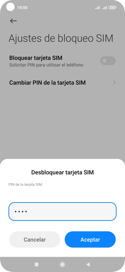 Introduce tu código PIN y pulsa Aceptar.