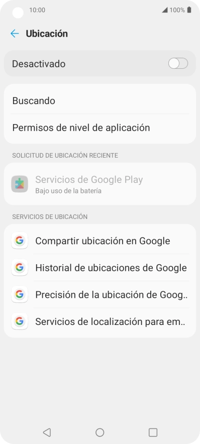 Pulsa el indicador para activar o desactivar la función.