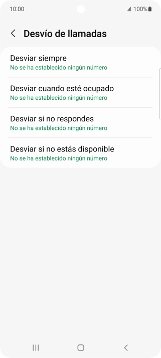 Pulsa el tipo de desvío deseado.