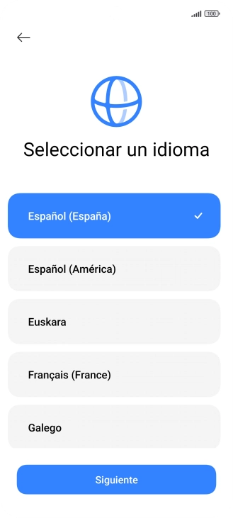 Pulsa el idioma deseado.