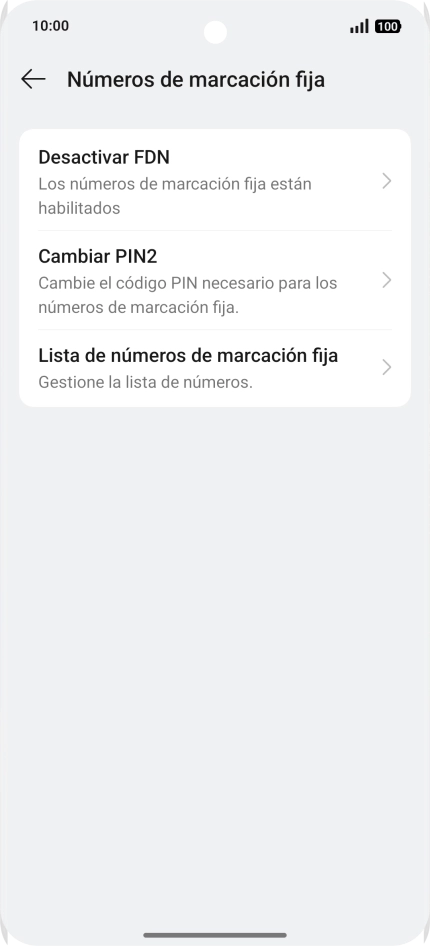 Pulsa Desactivar FDN.