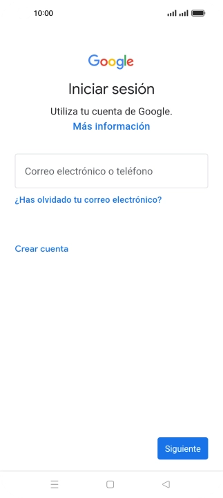 Si no tienes una cuenta de Google, pulsa Crear cuenta y sigue las indicaciones de la pantalla para ver cómo crear una cuenta nueva.