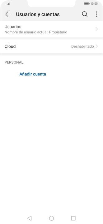 Pulsa Añadir cuenta.