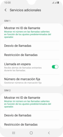 Pulsa Desvío de llamadas bajo la tarjeta SIM deseada.