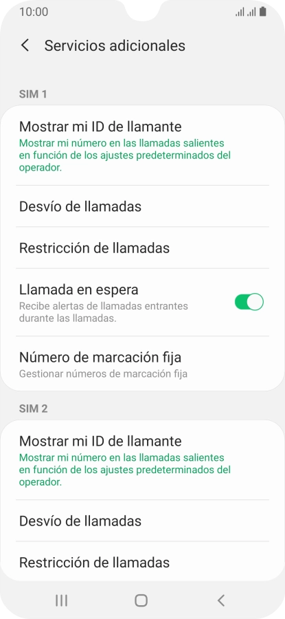 Pulsa Desvío de llamadas bajo la tarjeta SIM deseada.