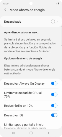 Pulsa el indicador junto a los ajustes deseados.