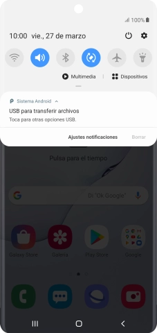 Pulsa Toca para otras opciones USB..