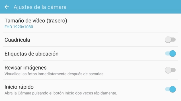 Pulsa Tamaño de vídeo (trasero).
