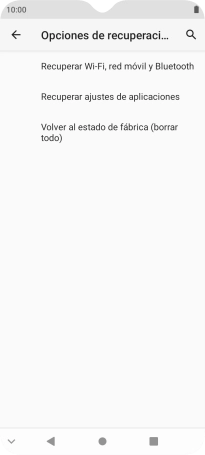 Pulsa Recuperar Wi-Fi, red móvil y Bluetooth.