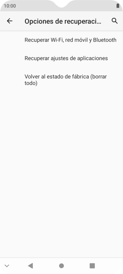 Pulsa Recuperar Wi-Fi, red móvil y Bluetooth.