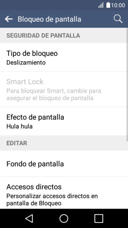 Pulsa Tipo de bloqueo.